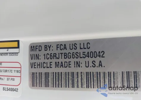 2025 Jeep Gladiator Rubicon z USA, uszkodzony, nr VIN 1C6RJTBG6SL540042